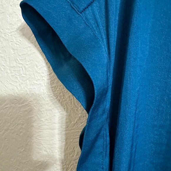 Simply Vera VeraWang, turquoise polyester short sleeved shirt, Size L - Picture 4 of 12
